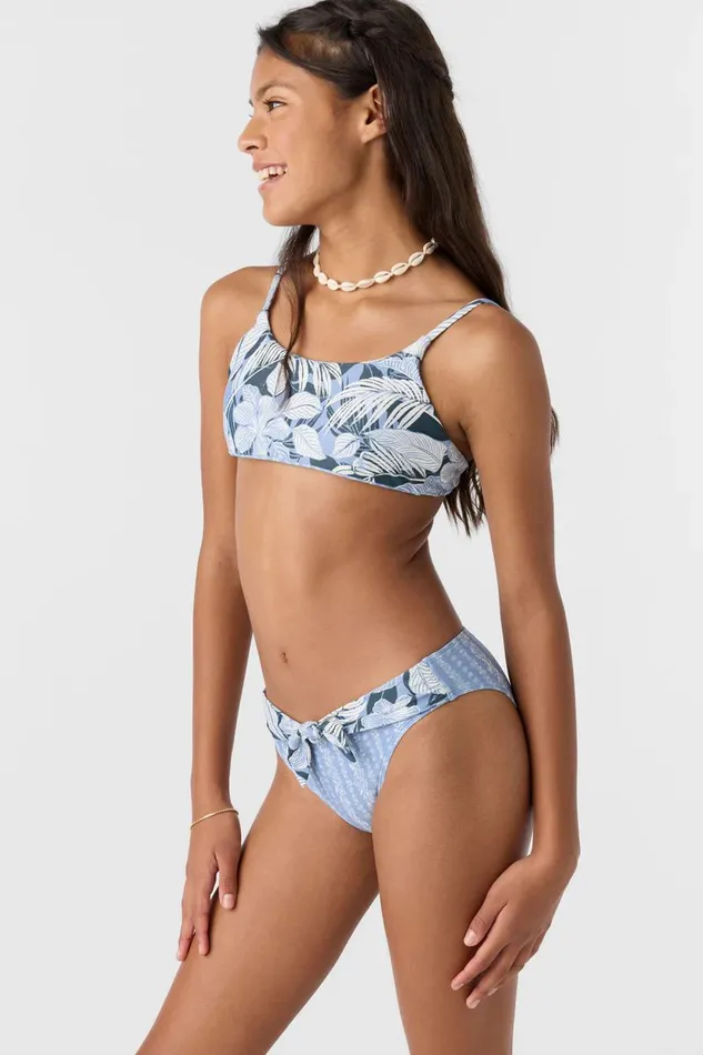 GIRL039S PALMETTO FLORAL STRIPE TIE BACK BRALETTE SET Women O039NEILL Girl039S Swim