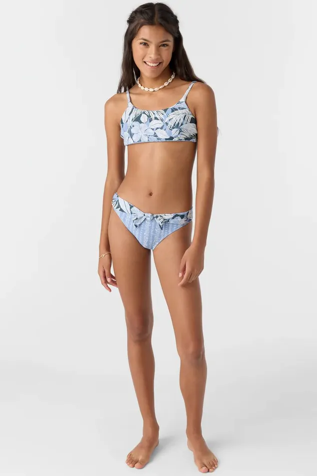 GIRL039S PALMETTO FLORAL STRIPE TIE BACK BRALETTE SET Women O039NEILL Girl039S Swim