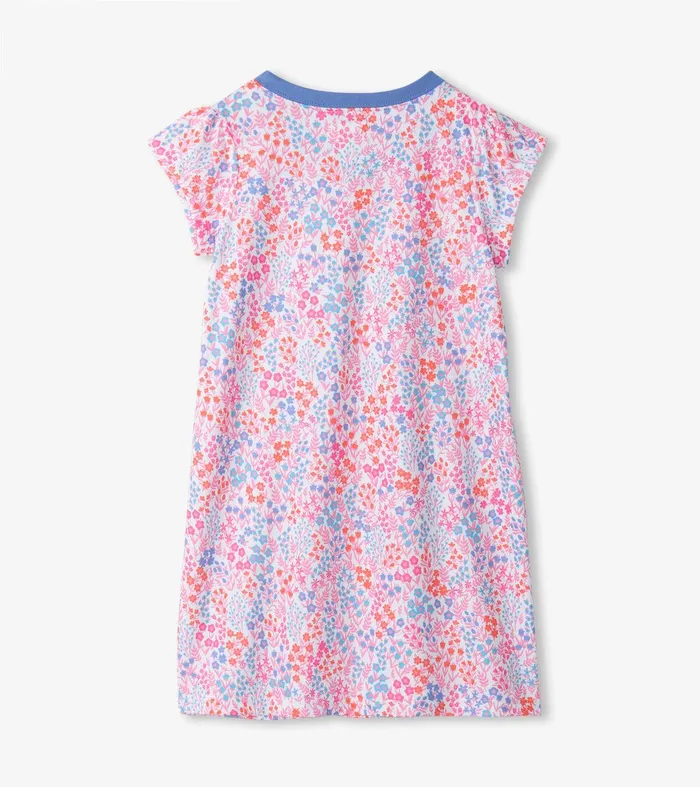 Girls Ditsy Floral Short Sleeve Nightgown Hatley