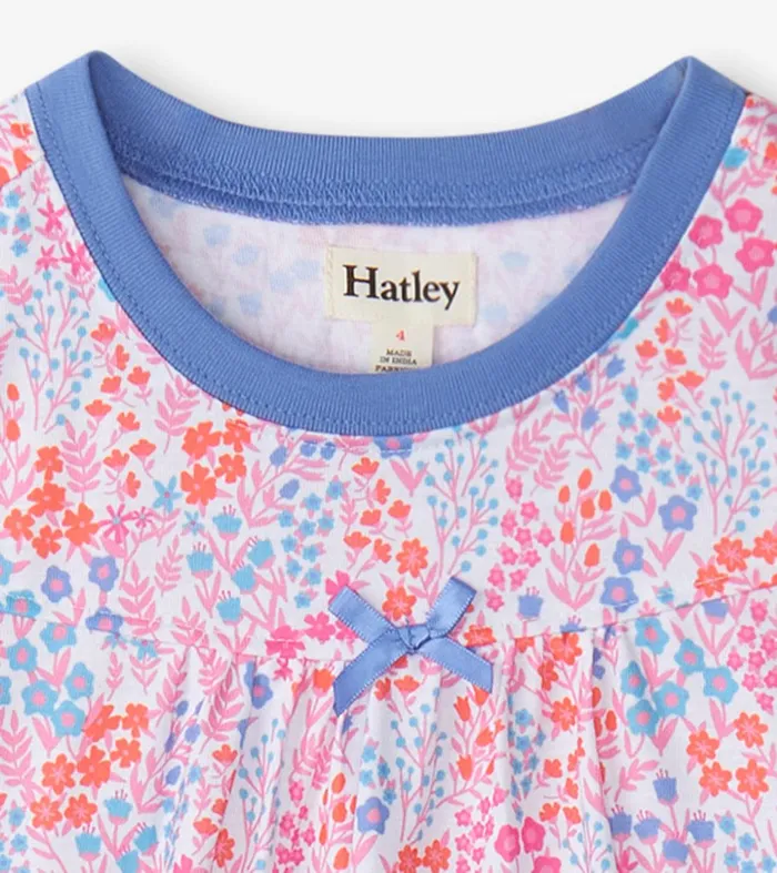 Girls Ditsy Floral Short Sleeve Nightgown Hatley