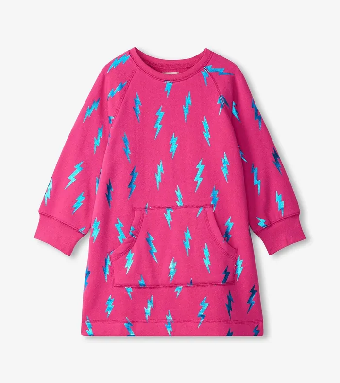 Girls Lightning Bolts Sweater Dress Hatley