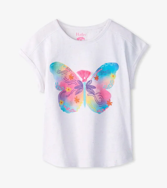 Girls Painted Butterfly Relaxed TShirt Hatley