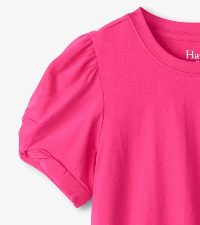 Girls Pink Twisted Sleeve Tee Hatley