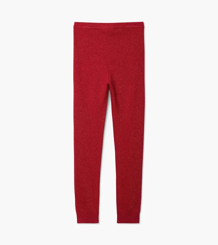Girls Red Shimmer Knit Leggings Hatley
