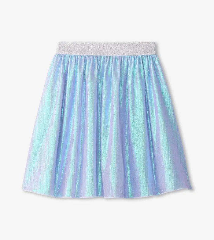 Girls Silver Metallic Mid Length Skirt Hatley