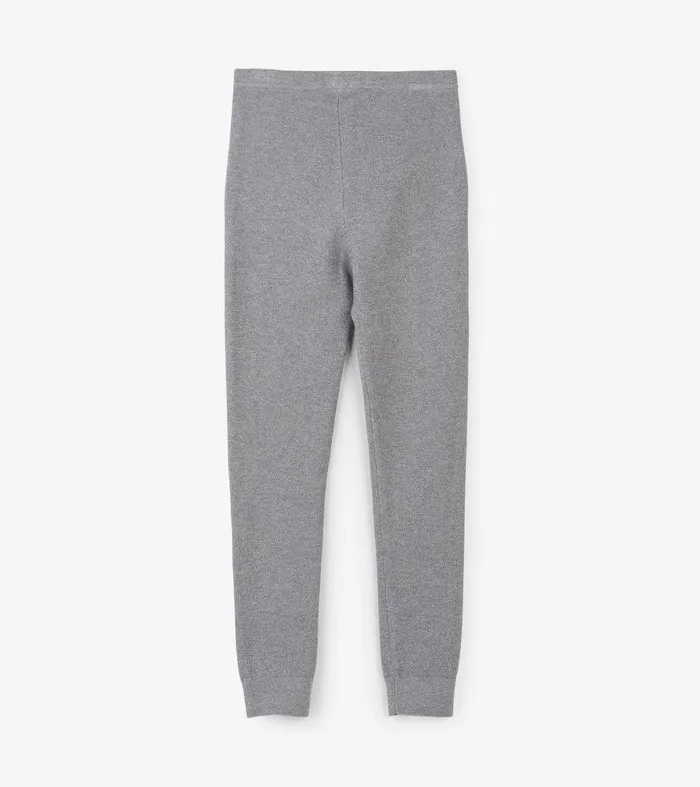Girls Silver Shimmer Cable Knit Leggings Hatley