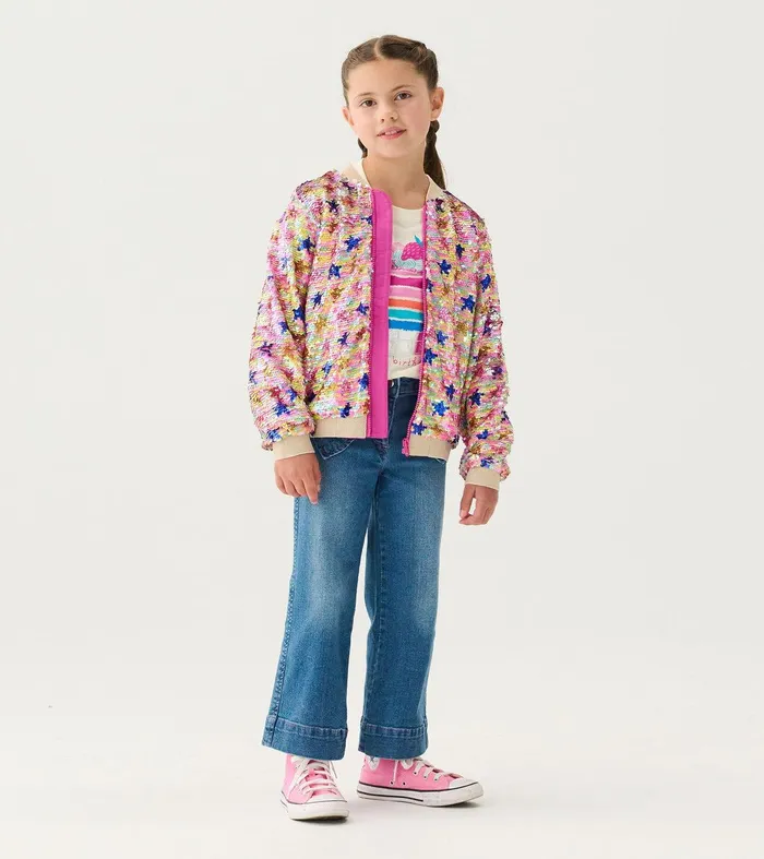 Girls Star Party Sequined Bomber Jacket Hatley