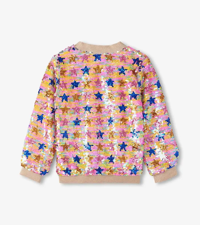 Girls Star Party Sequined Bomber Jacket Hatley