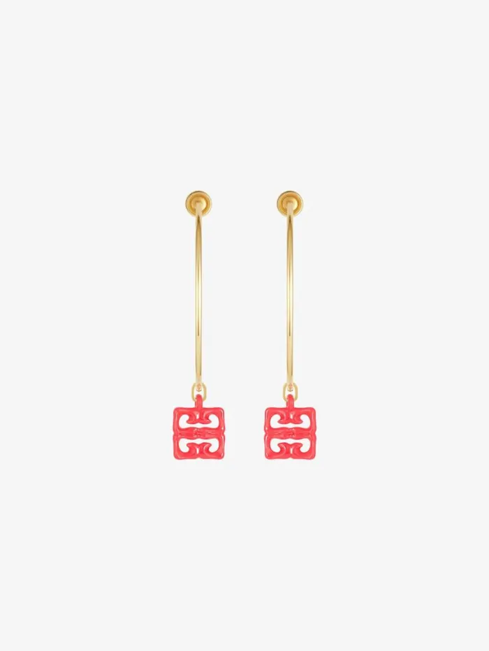 Givenchy 4G Liquid Earrings In Metal And Resin Coral Women Jewelry