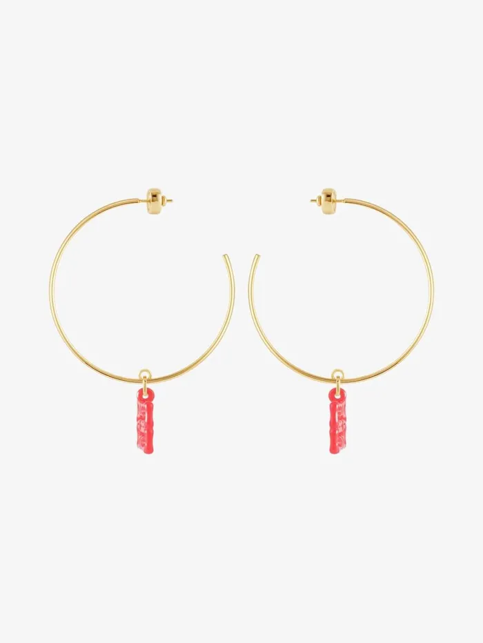 Givenchy 4G Liquid Earrings In Metal And Resin Coral Women Jewelry