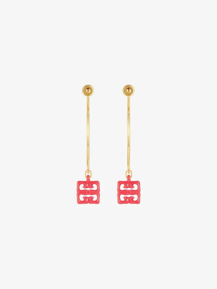 Givenchy 4G Liquid Earrings In Metal And Resin Coral Women Jewelry