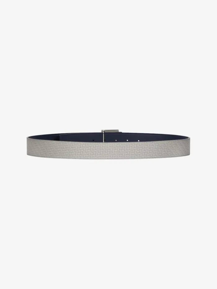 Givenchy 4G Reversible Belt In Braidedeffect Leather Navygrey Men Belts Givenchy 4G Reversible Belt In Braidedeffect Leather Navygrey Men Belts