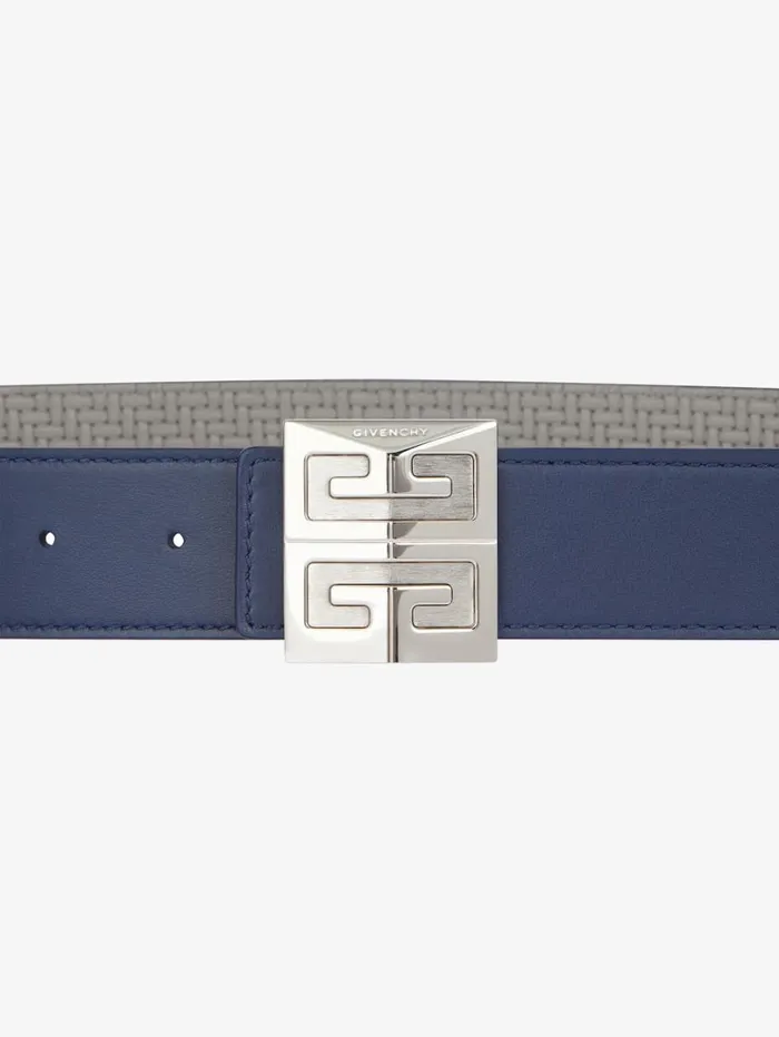 Givenchy 4G Reversible Belt In Braidedeffect Leather Navygrey Men Belts Givenchy 4G Reversible Belt In Braidedeffect Leather Navygrey Men Belts