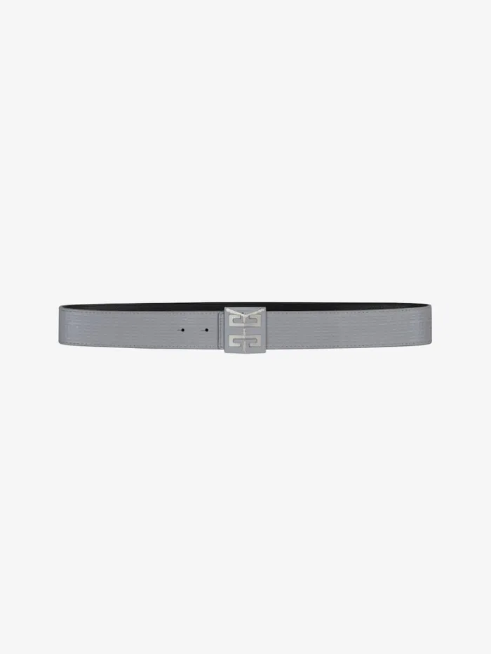 Givenchy 4G Reversible Belt In Micro 4G Leather Grey Mix Men Belts Givenchy 4G Reversible Belt In Micro 4G Leather Grey Mix Men Belts