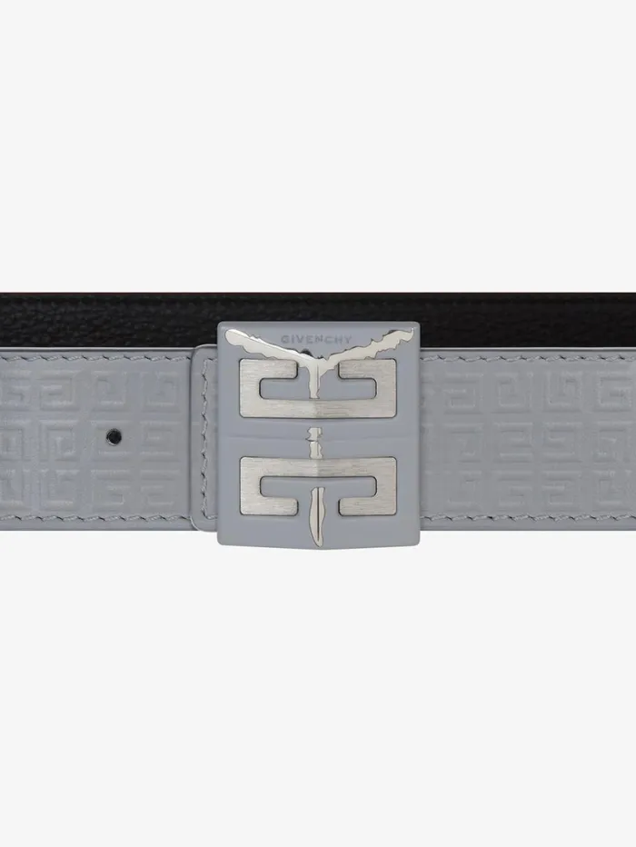 Givenchy 4G Reversible Belt In Micro 4G Leather Grey Mix Men Belts Givenchy 4G Reversible Belt In Micro 4G Leather Grey Mix Men Belts
