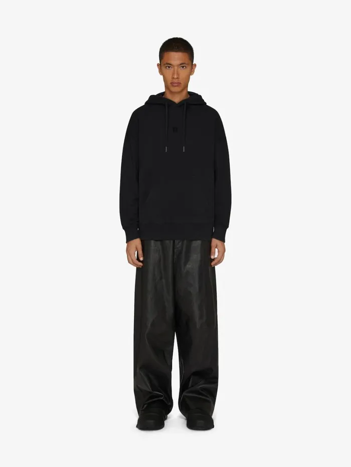 Givenchy 4G Slim Fit Hoodie In Fleece Black Men Sweatshirts and Hoodies