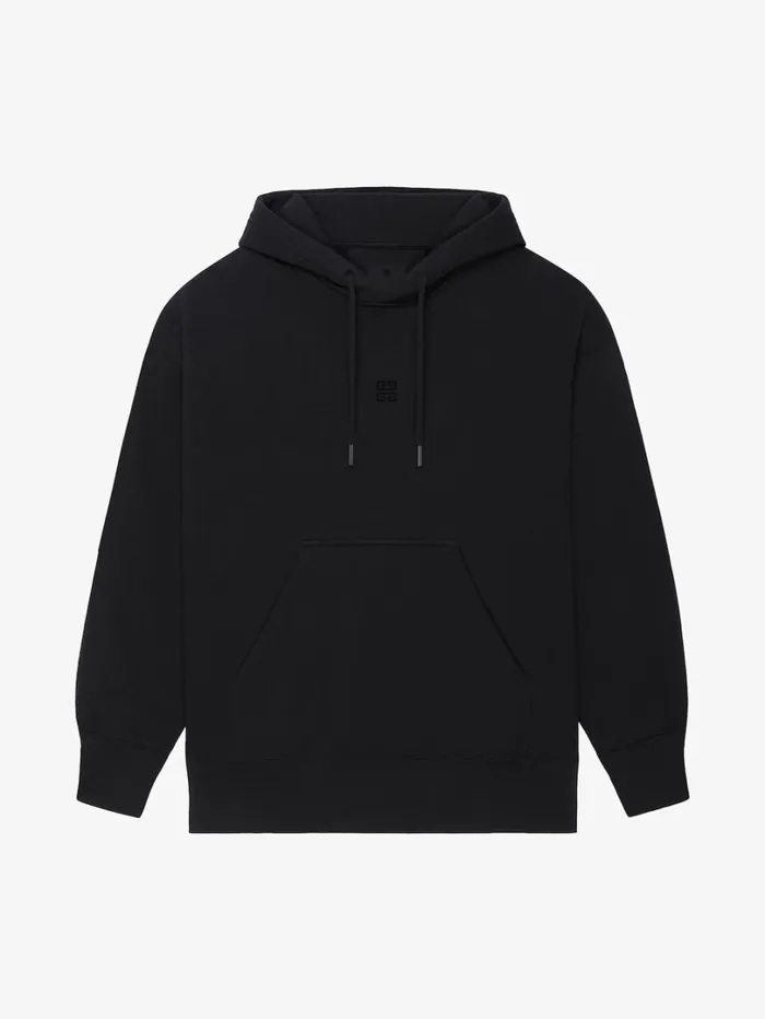 Givenchy 4G Slim Fit Hoodie In Fleece Black Men Sweatshirts and Hoodies