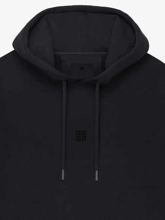 Givenchy 4G Slim Fit Hoodie In Fleece Black Men Sweatshirts and Hoodies