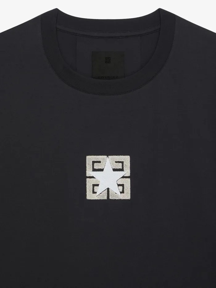 Givenchy 4G Stars Boxy Fit Tshirt In Cotton Black Men TShirts