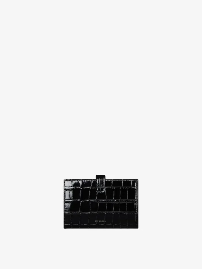 Givenchy 4G Wallet In Crocodile Effect Leather Black Women Wallets and Card Holders Givenchy 4G Wallet In Crocodile Effect Leather Black Women Wallets and Card Holders