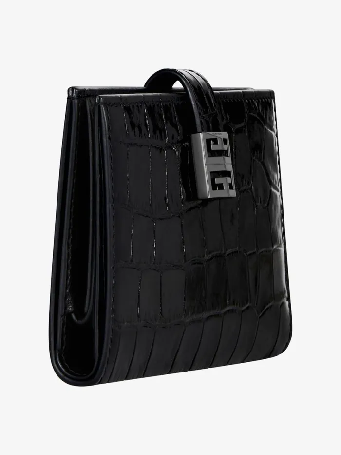 Givenchy 4G Wallet In Crocodile Effect Leather Black Women Wallets and Card Holders Givenchy 4G Wallet In Crocodile Effect Leather Black Women Wallets and Card Holders