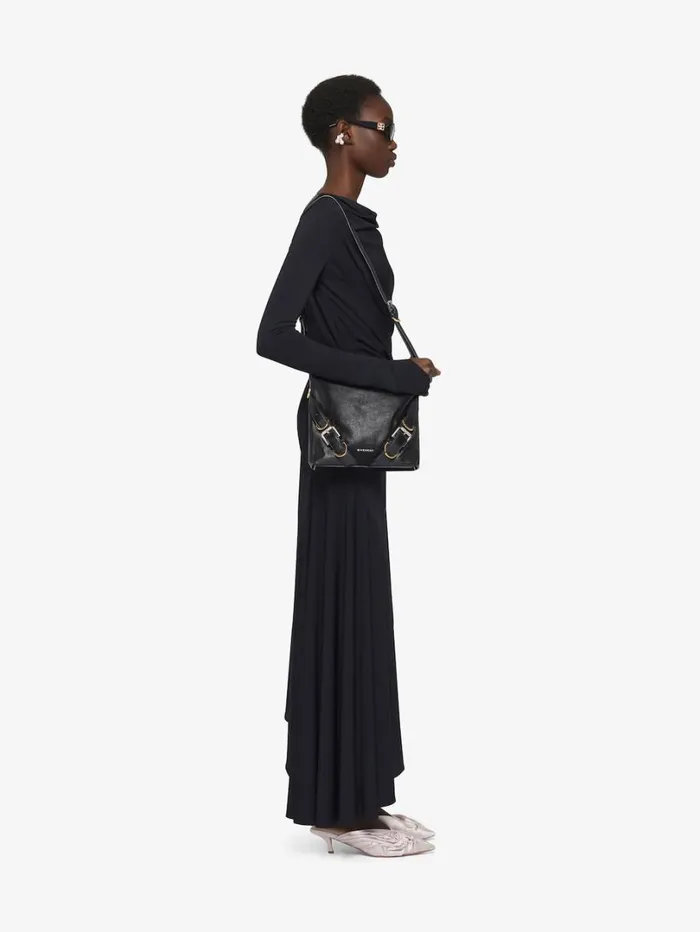 Givenchy Asymmetric Draped Dress In Crepe Jersey Black Women Dresses