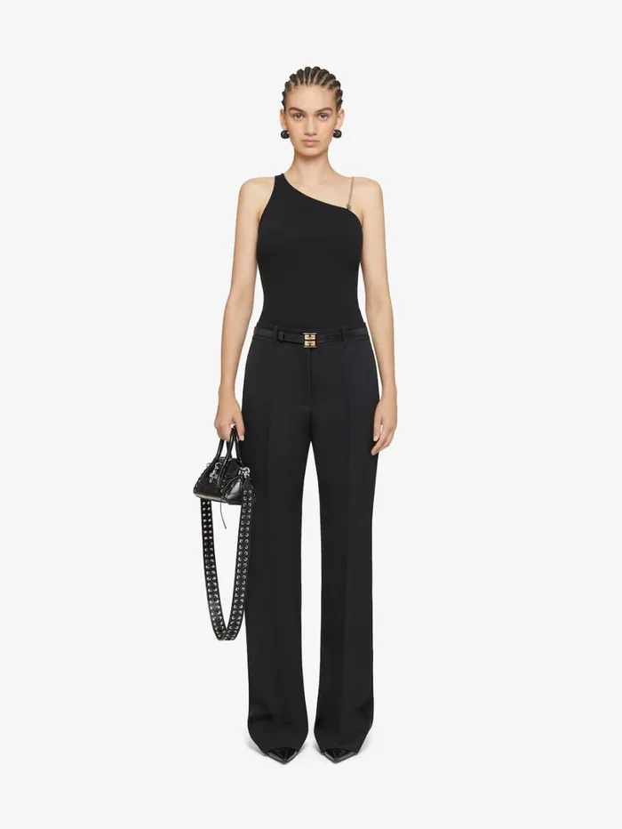 Givenchy Asymmetric Top In Cotton With Chain Detail Black Women Tops and Shirts Givenchy Asymmetric Top In Cotton With Chain Detail Black Women Tops and Shirts