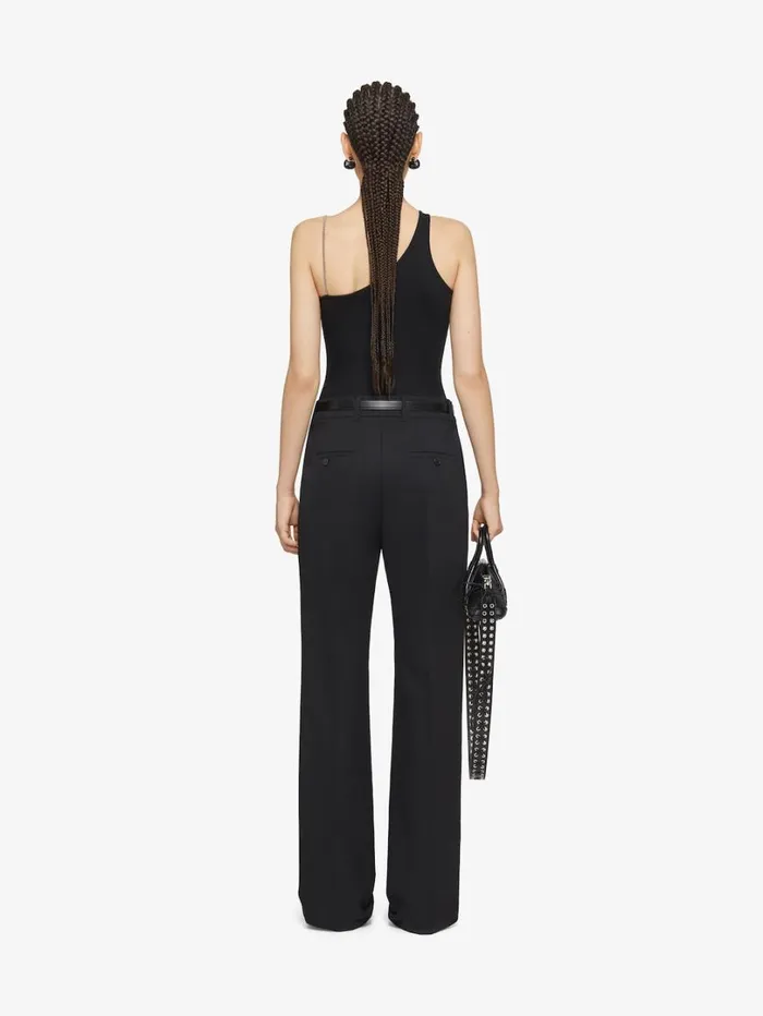 Givenchy Asymmetric Top In Cotton With Chain Detail Black Women Tops and Shirts