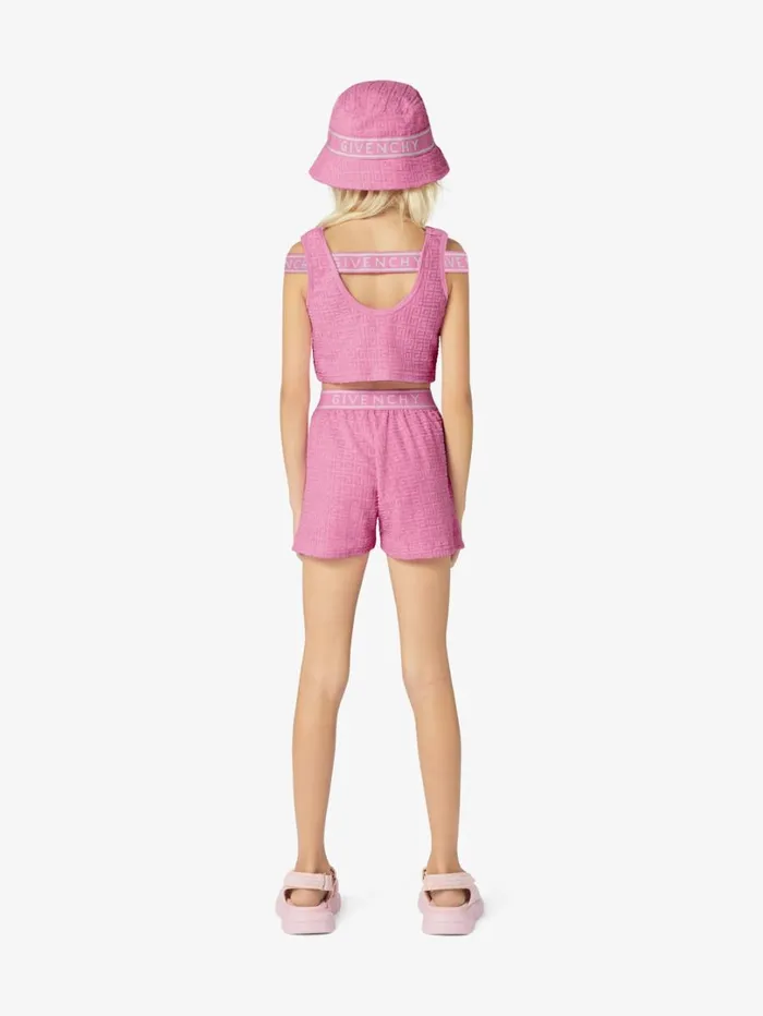 Givenchy Bermuda Shorts In 4G Cotton Towelling Jacquard Pink WomenMen Baby 1 Month To 3 Years