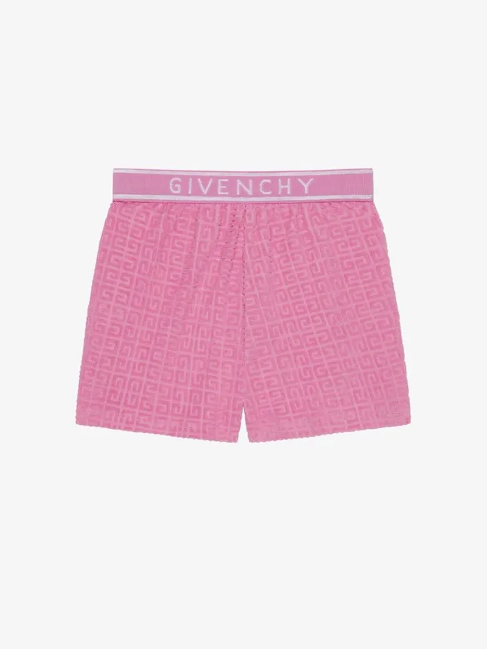 Givenchy Bermuda Shorts In 4G Cotton Towelling Jacquard Pink WomenMen Baby 1 Month To 3 Years