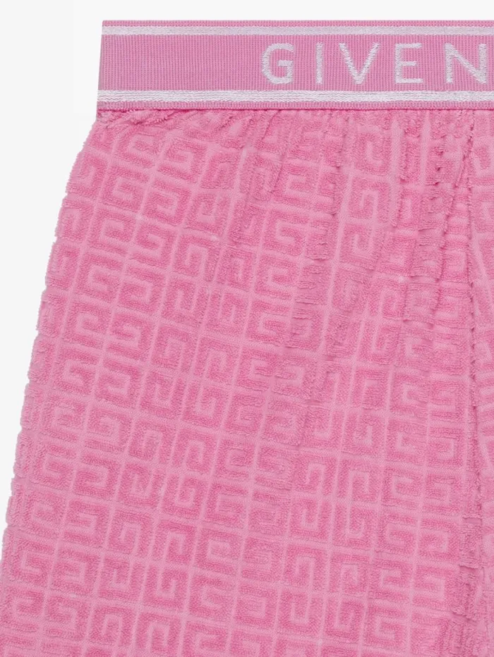Givenchy Bermuda Shorts In 4G Cotton Towelling Jacquard Pink WomenMen Baby 1 Month To 3 Years