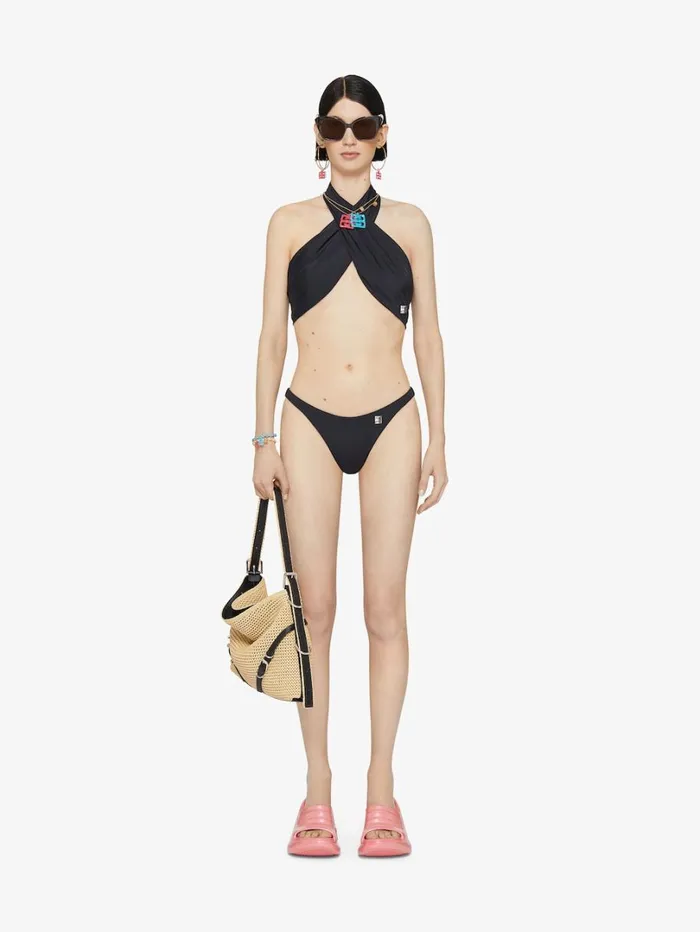Givenchy Bikini Top With 4G Detail Black Women Swimwear