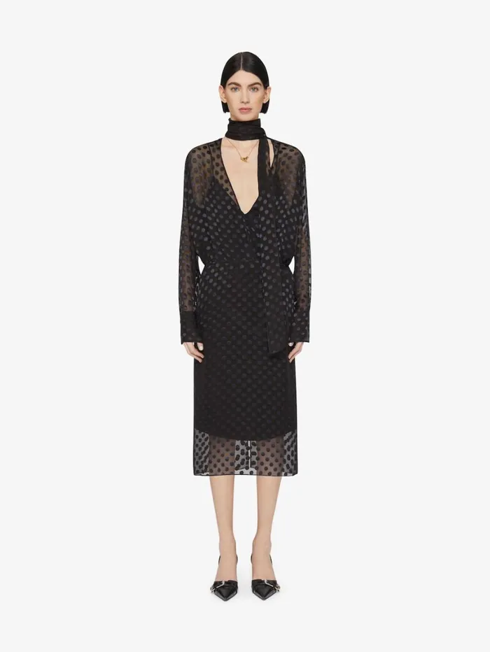 Givenchy Blouse In Polka Dots Dvor Satin With Lavallire Black Women Tops and Shirts Givenchy Blouse In Polka Dots Dvor Satin With Lavallire Black Women Tops and Shirts