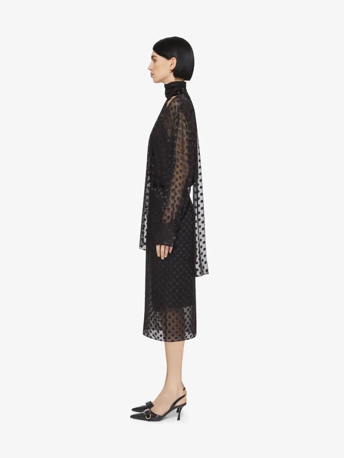 Givenchy Blouse In Polka Dots Dvor Satin With Lavallire Black Women Tops and Shirts