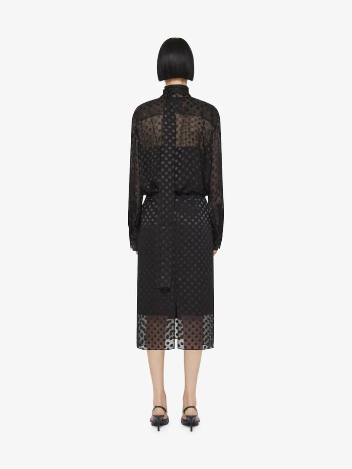 Givenchy Blouse In Polka Dots Dvor Satin With Lavallire Black Women Tops and Shirts