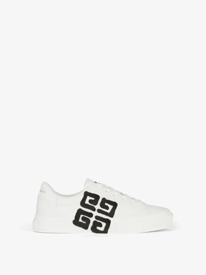 Givenchy City Sport Sneakers In Leather With Tag Effect 4G Print Whiteblack Women Sneakers
