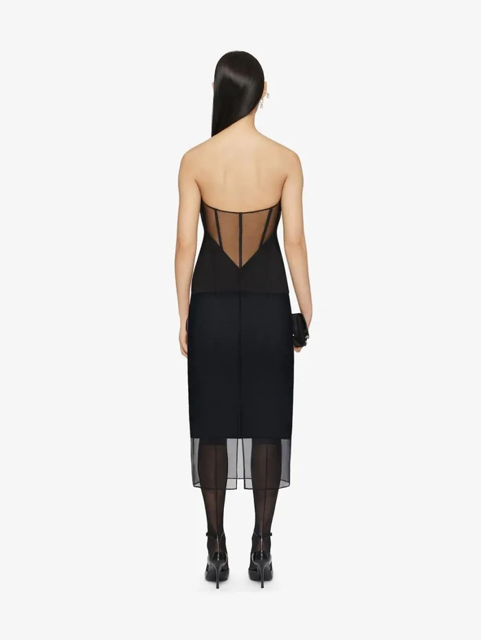 Givenchy Corset Bustier Top In Crepe And Satin Black Women Tops and Shirts