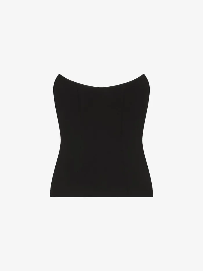 Givenchy Corset Bustier Top In Crepe And Satin Black Women Tops and Shirts