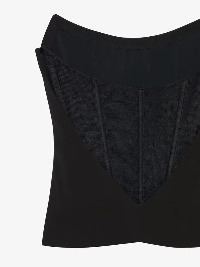 Givenchy Corset Bustier Top In Crepe And Satin Black Women Tops and Shirts