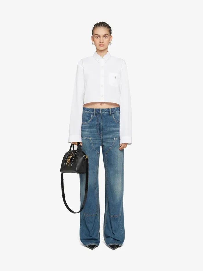 Givenchy Cropped Shirt In Poplin White Women Tops and Shirts