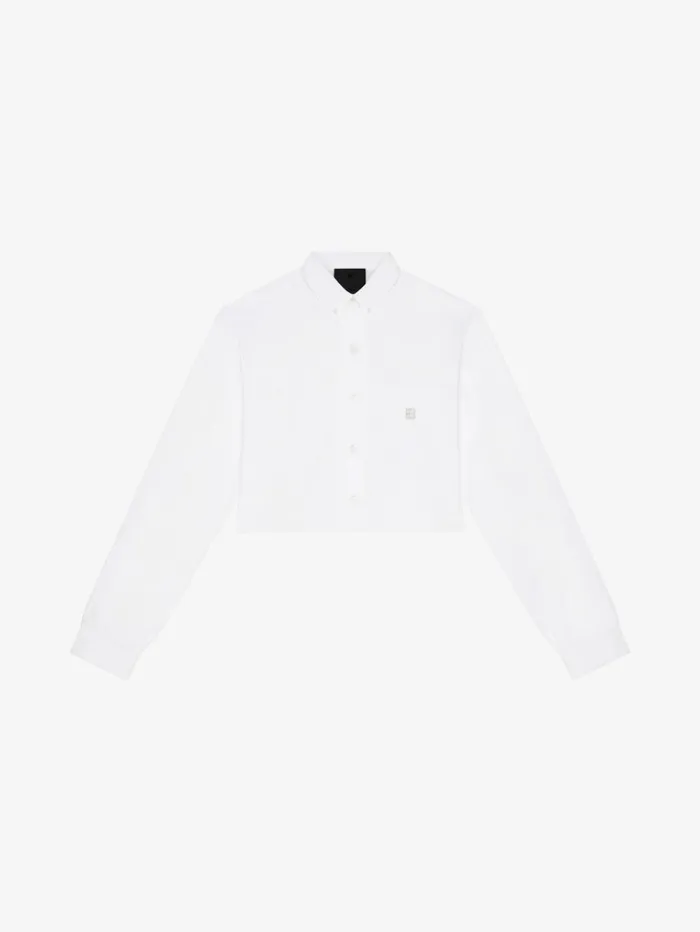 Givenchy Cropped Shirt In Poplin White Women Tops and Shirts