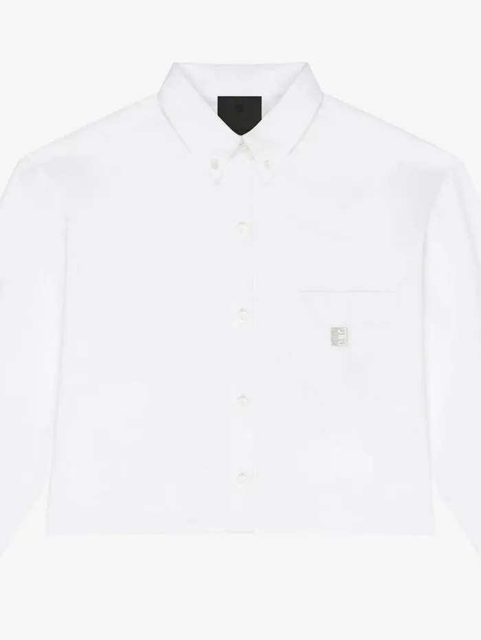 Givenchy Cropped Shirt In Poplin White Women Tops and Shirts