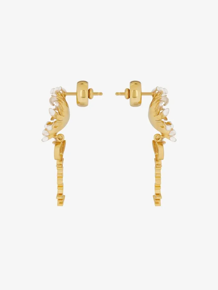 Givenchy Daisy Earrings In Metal And Enamel With Crystal Goldenwhite Women Jewelry Givenchy Daisy Earrings In Metal And Enamel With Crystal Goldenwhite Women Jewelry