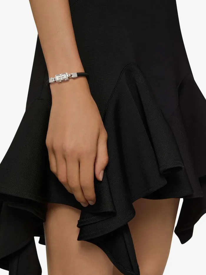 Givenchy G Cube Bracelet In Leather And Metal Blacksilvery WomenMen Jewelry Givenchy G Cube Bracelet In Leather And Metal Blacksilvery WomenMen Jewelry