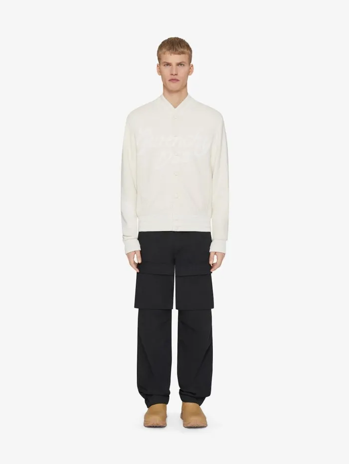 Givenchy GIVENCHY 1952 Varsity Jacket In Knit Ivory Men Outerwear and Blousons Givenchy GIVENCHY 1952 Varsity Jacket In Knit Ivory Men Outerwear and Blousons