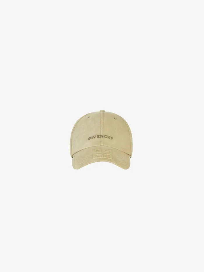 Givenchy GIVENCHY 4G Embroidered Cap In Canvas Khaki Men Beanies and Caps