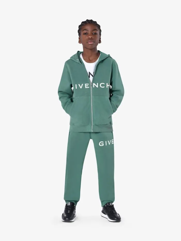 Givenchy GIVENCHY 4G Jogger Pants In Fleece Greyish Green Men Boy 4 To 12 Years Givenchy GIVENCHY 4G Jogger Pants In Fleece Greyish Green Men Boy 4 To 12 Years