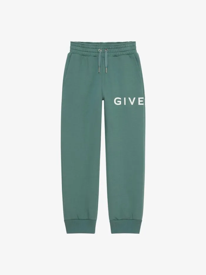 Givenchy GIVENCHY 4G Jogger Pants In Fleece Greyish Green Men Boy 4 To 12 Years