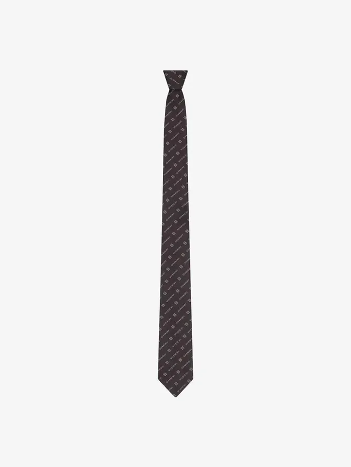 Givenchy GIVENCHY 4G Tie In Silk Black Men Scarves and Ties