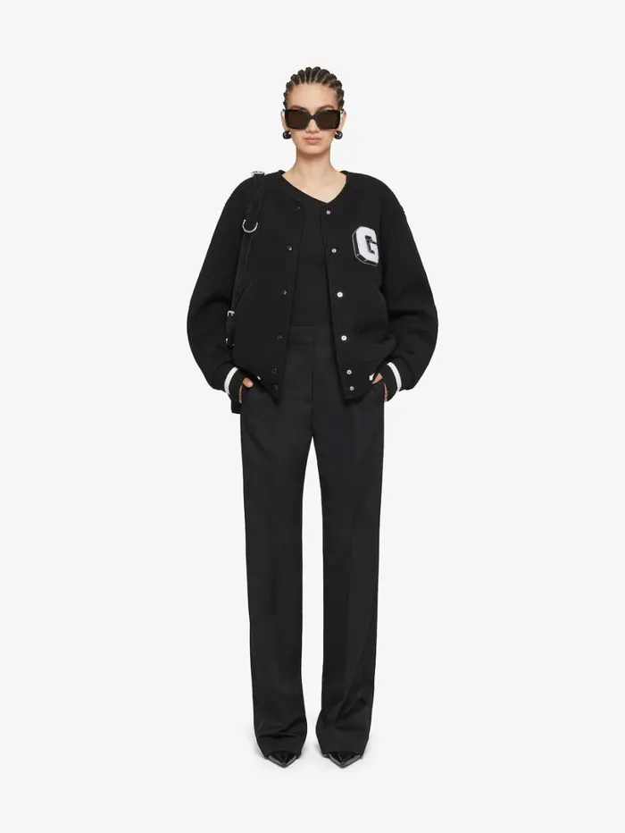 Givenchy GIVENCHY College Varsity Jacket In Wool Black Women Outerwear and Blousons Givenchy GIVENCHY College Varsity Jacket In Wool Black Women Outerwear and Blousons